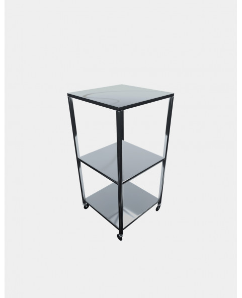 Stainless steel 3-shelf workstation